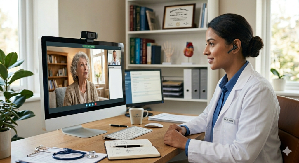 Doctor Consulting a Patient Online